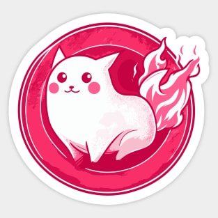 Cute pink spirit cat Sticker